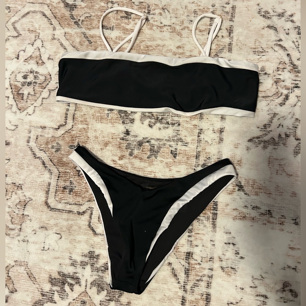 Elegant Black and White Bikini Set